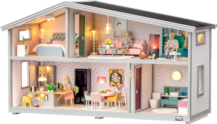 Lundby-Puppenhaus mit 4 Zimmern