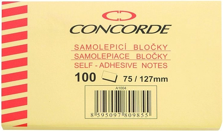 Haftnotizzettel gelb 75 × 127 mm, 100 Blatt