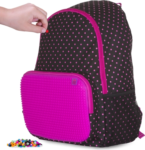 Pixie crew Freizeitrucksack schwarz mit fuchsiafarbenen Punkten