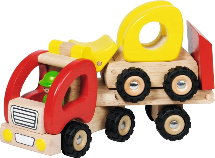 Holz-Lkw mit Tieflader und Radlader Goki – 1 Stück