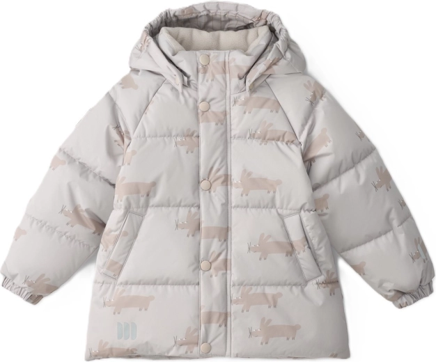 Kinder-Winter-Steppjacke LEOKID Leni Silver Cloud Fluffy, Größe 98