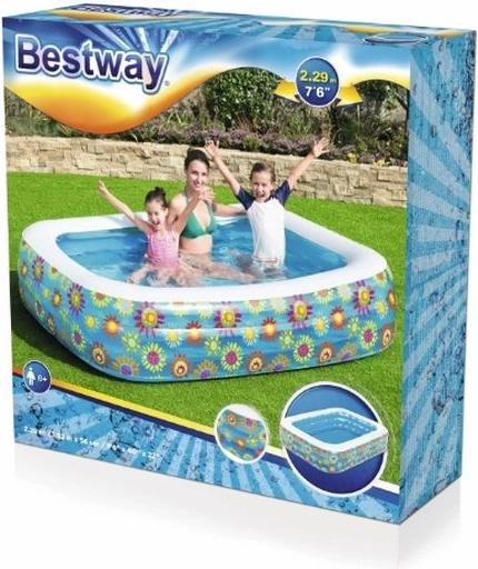 Bestway aufblasbarer Pool mit Blumenmotiv 229 × 152 × 56 cm