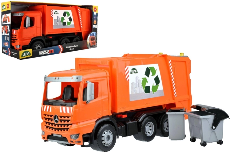 Lena Müllwagen MERCEDES AROCS mit Mülltonnen