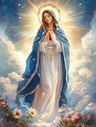 Norimpex Diamantmalerei Jungfrau Maria – Unbefleckte im Himmel 30 × 40 cm