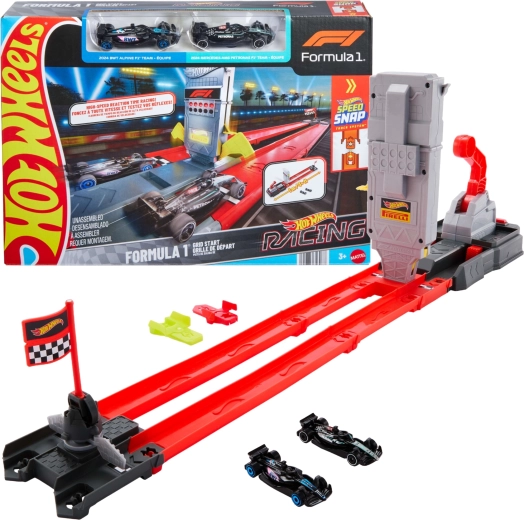 Hot Wheels Formel-1-Rennstrecke mit Doppelspur und 2 Autos
