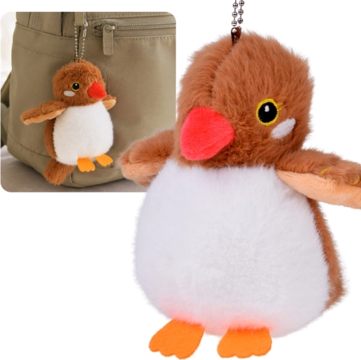 Plüschvogel Kazik mit Quietscher und Anhänger 13 cm - 1 Stück