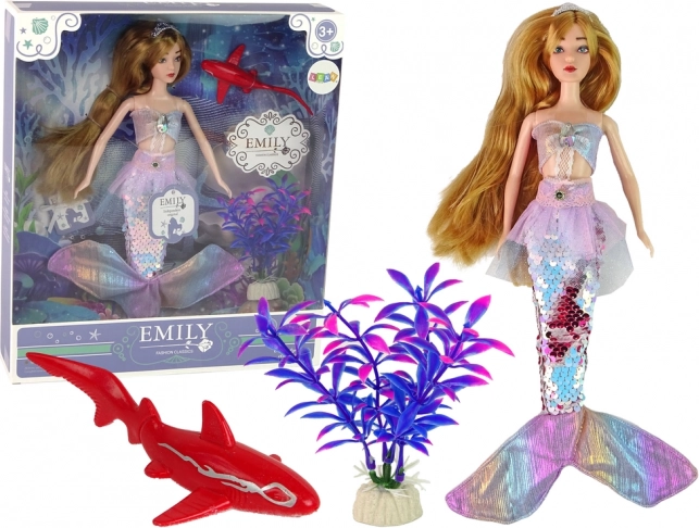 Puppe Emily Meerjungfrau mit Zubehör rosa