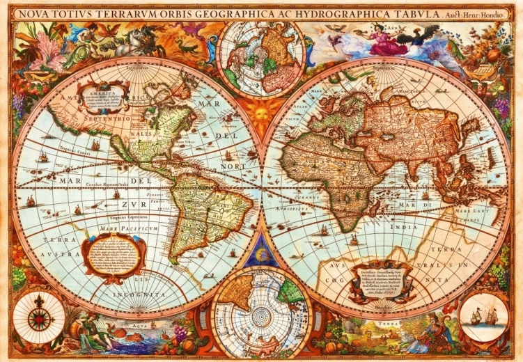 Puzzle Historische Karte 1000 Teile BLUEBIRD