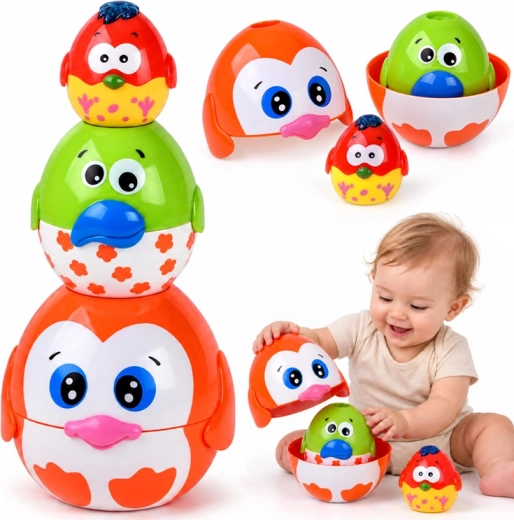 Interaktive Steck- und Stapel-Eier 2-in-1