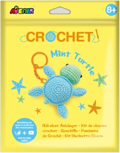 Erstelle deinen eigenen gehäkelten Anhänger – mintfarbene Schildkröte