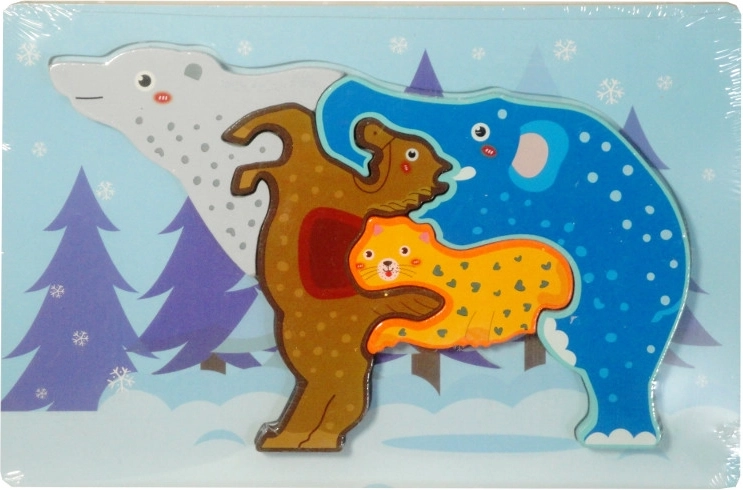 Holzpuzzle mit Tieren – Elefantenform