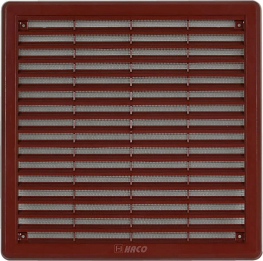 Lüftungsgitter mit Netz 250 × 250 mm braun