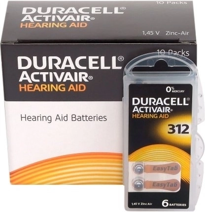 Duracell Activair Hörgerätebatterien 312, 6 Stk.
