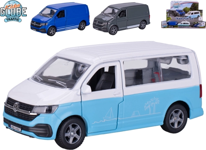 Kids Globe Traffic VW Transporter Metallmodell 13,5 cm mit Rückzug