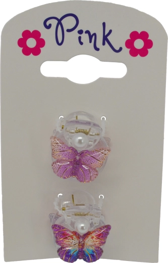 Set aus 2 Schmetterlings-Haarspangen