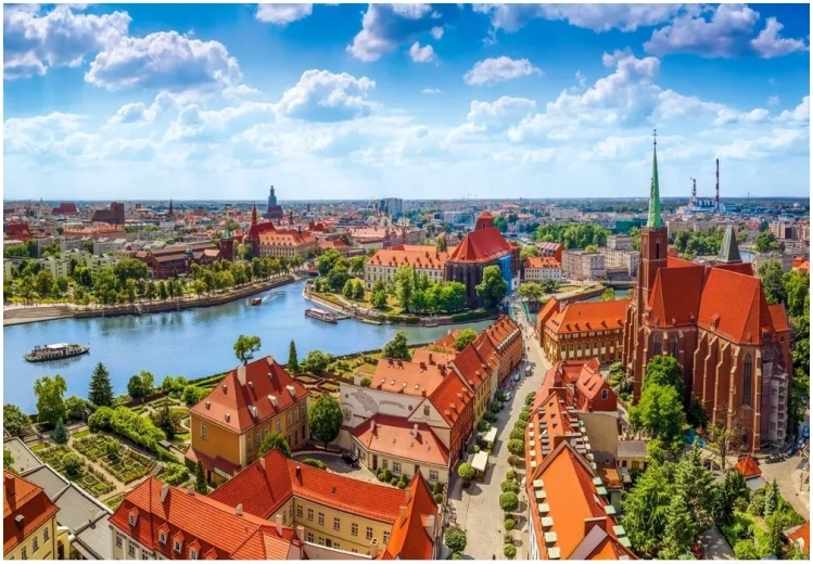 Puzzle Luftaufnahme von Breslau 1000 Teile CASTORLAND