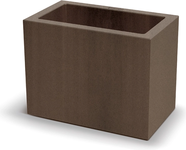 Rechteckiger Selbstbewässerungs-Blumentopf 58 cm, rostbraun