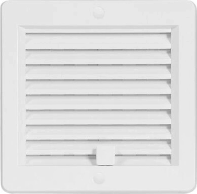 Lüftungsgitter mit Jalousie 150 × 150 mm weiß