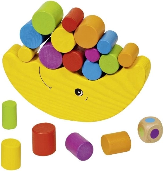 Goki Balancespiel Mond – hölzernes Familienspiel zur Förderung der Motorik