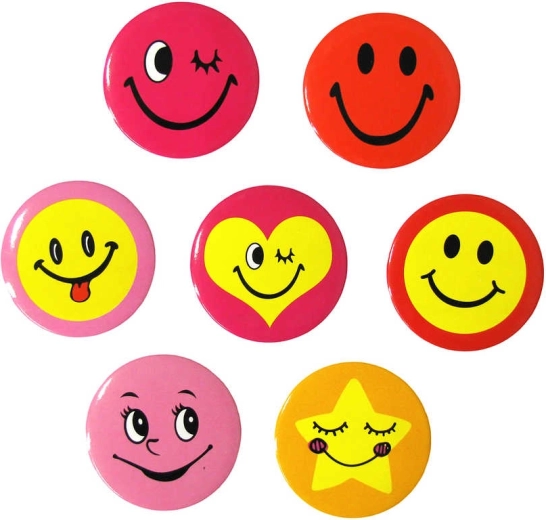 Großer Smiley-Anstecker 4,5 cm - 1 Stück
