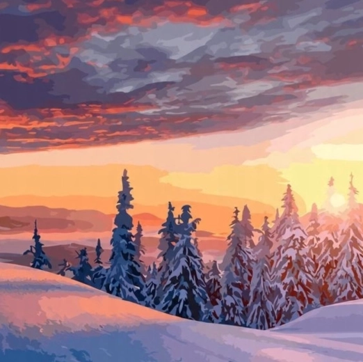 Malen nach Zahlen Winterlandschaft 40 × 50 cm