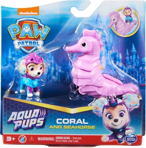 PAW Patrol Aqua Pups – Figur Coral und Fahrzeug Seepferdchen