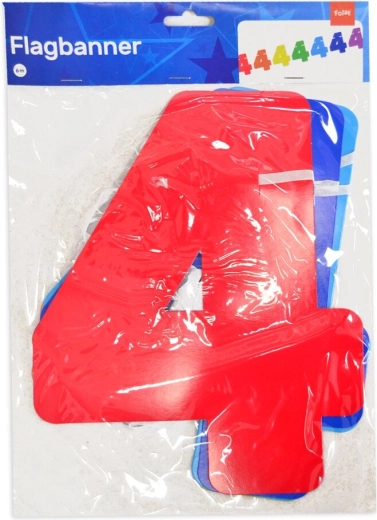 Papiergirlande mit der Zahl 4 (6 m)
