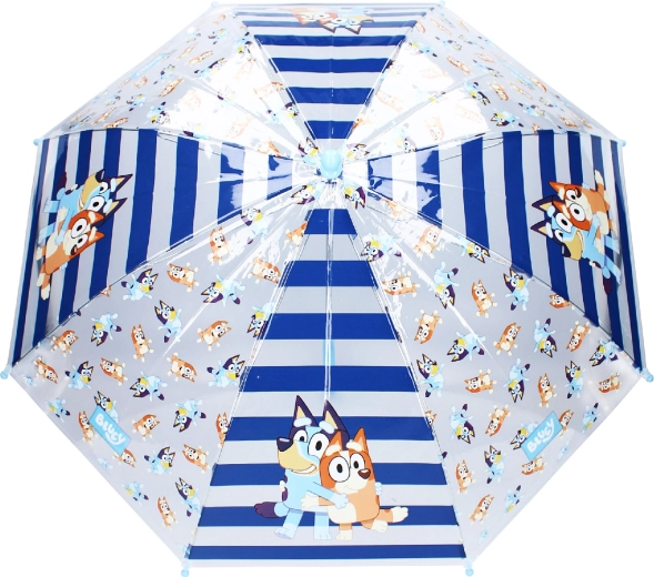 Transparenter Kinderregenschirm Bluey Rainy Days hellblau