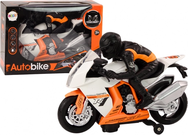 Motorrad mit Lichtern für Motorräder Geräusche Hindernissensor Weiß