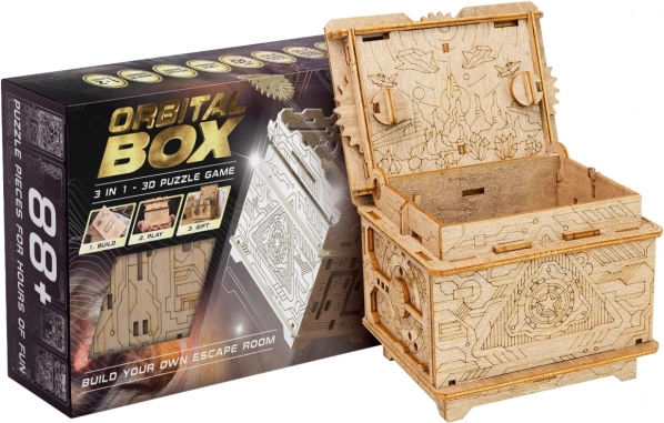 Mechanisches Holzpuzzle ESCAPEWELT ORBITAL BOX – 3D-Bausatz
