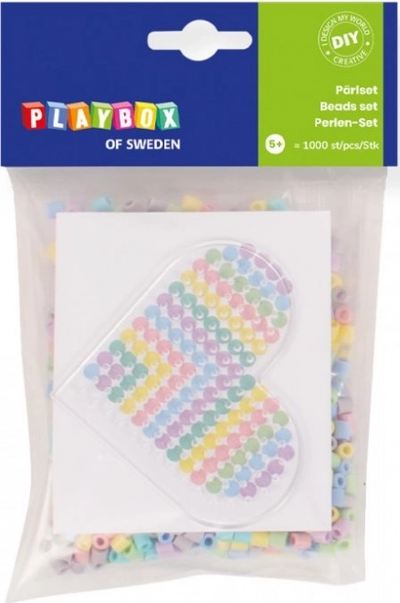 Playbox Kleines Set Bügelperlen Herz 1000 Stück