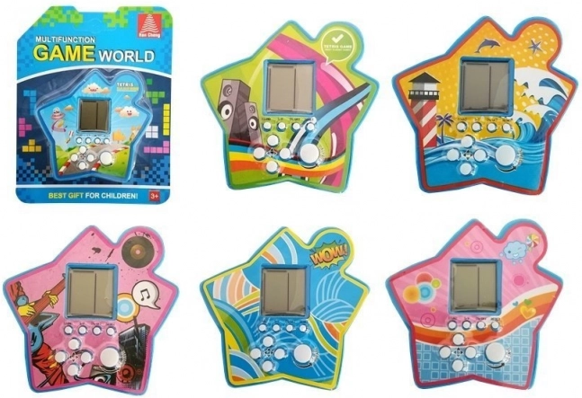 Taschen-Elektronikspiel in Sternform – Tetris blau