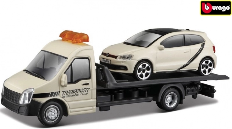 Abschleppwagen mit VW Polo GTI Modell von Bburago