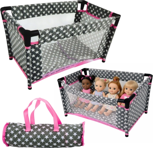 Zusammenklappbares Puppenbett Alice mit Sternchen
