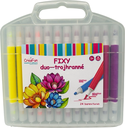 CreaFun Fixy Duo, dreieckig, 24 Farben