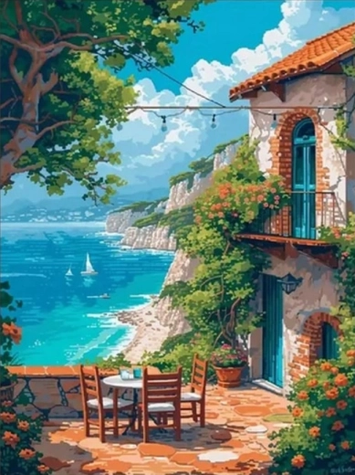 Diamantmalerei – Klippenblick 30 × 40 cm