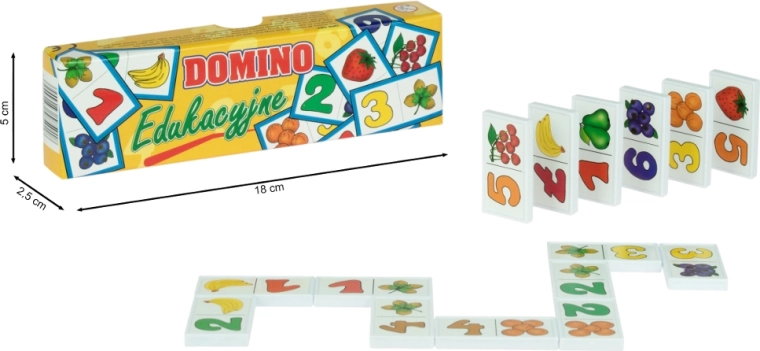 Kunststoff-Domino Lernspiel – Zahlen und Obst