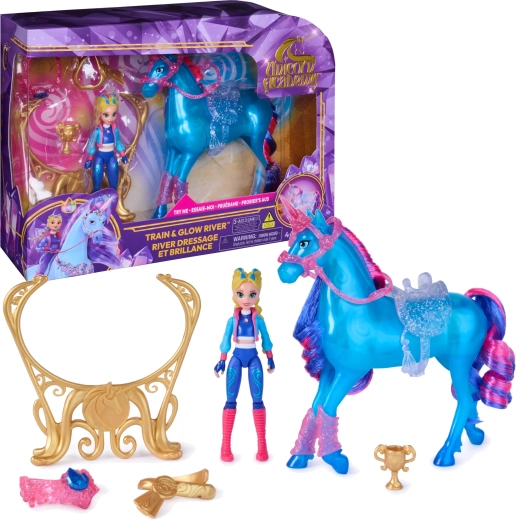 Unicorn Academy Isabel & River – leuchtendes Einhorn mit Puppe und Zubehör