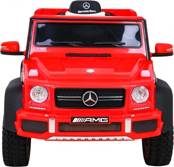 Elektrisches Kinderauto MERCEDES G63 AMG 6x6 – rot, EVA-Räder, Fernbedienung, MP3 und LED