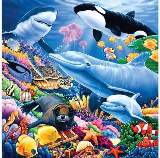 Diamantstickerei (Diamond Painting) Unterwasserwelt 30 × 30 cm
