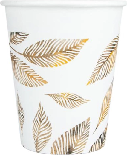 Pappbecher Grau Zweige 200 ml, 8 Stk.