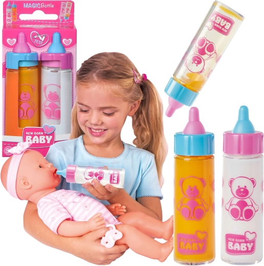 New Born Baby magische Fläschchen für Puppen – 2 Stück