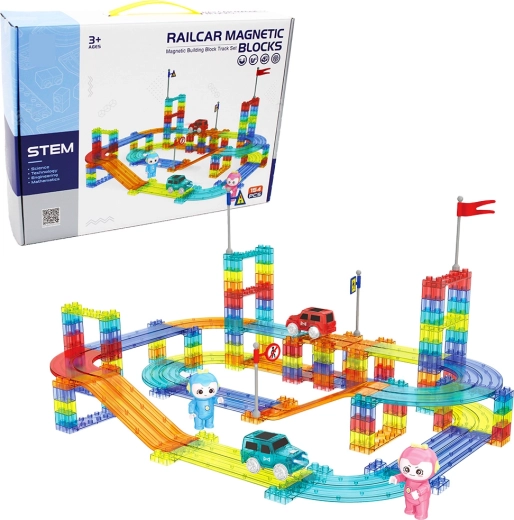 Magnetische Rennbahn mit 154 Teilen und elektrischen Autos