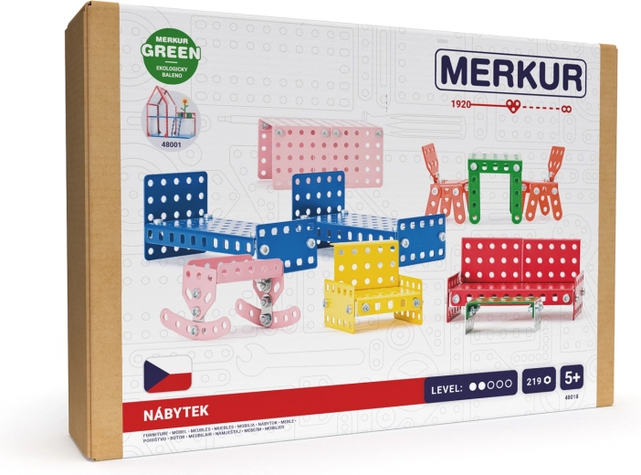 Merkur Metallmöbel für das Puppenhaus, 219 Teile