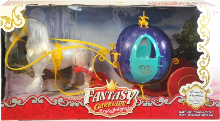 Magisches Kutschenset mit funkelndem Pferd für Puppen