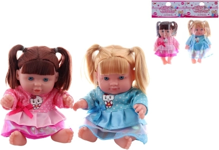 Puppe mit Zöpfen im Kleid - 1 Stück