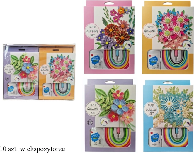 Kreativset für Quilling-Blumendekorationen (Farbmix) – 1 Stück