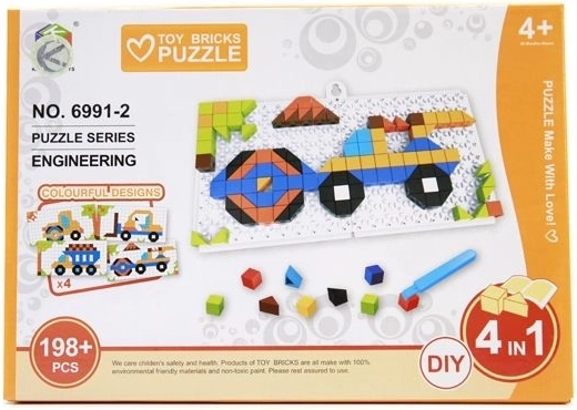 Kinderpuzzle 4 in 1 Fahrzeuge 198 Teile - 1 Stück