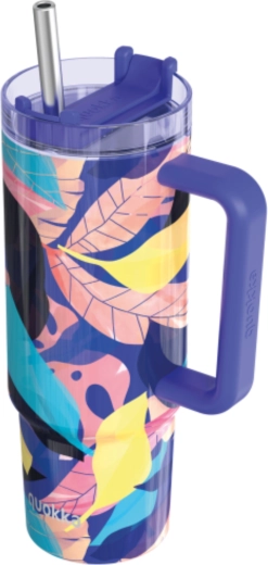 Edelstahl-Thermobecher Quokka Vibe Midnight Forest mit Strohhalm 880 ml