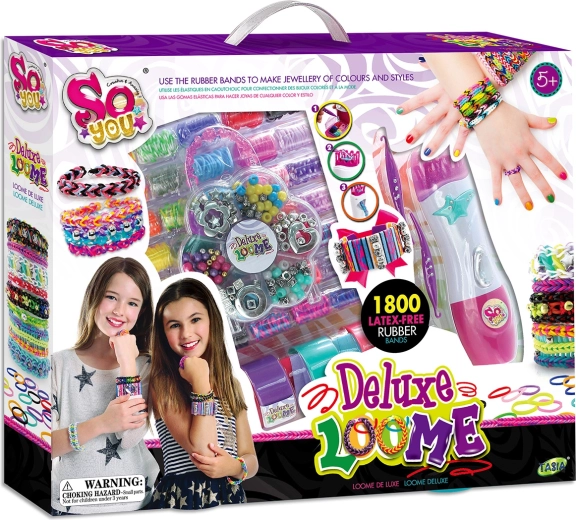Tasia Flechtset zur Herstellung von Armbändern aus latexfreien Gummibändern – 1800 Stk.